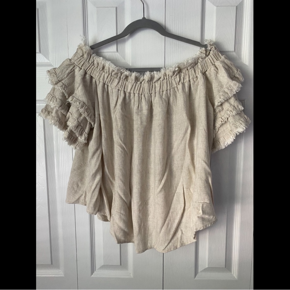 Cream off-the-shoulder Top